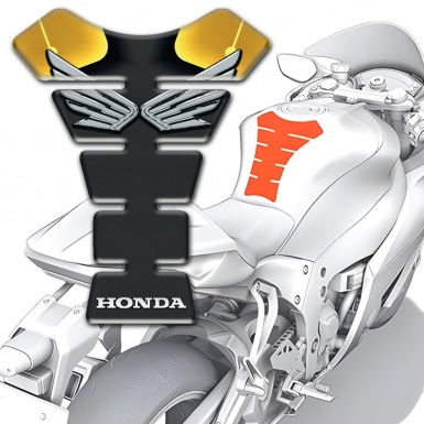 Honda Tank Pad Protector Anti Slip Sticker Unique Design Silver logo 