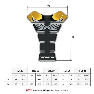 Honda Tank Pad Protector Anti Slip Sticker Unique Design Silver logo 
