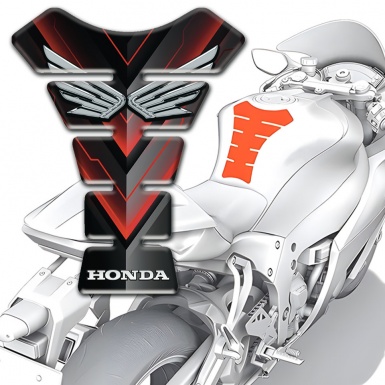 Honda Tank Pad Motorbike Racing Edition Silver Fly Logo Style 
