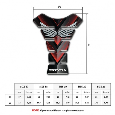 Honda Tank Pad Motorbike Racing Edition Silver Fly Logo Style 