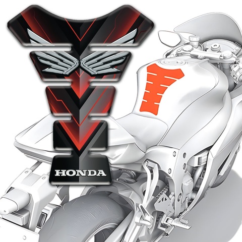 Honda Tank Pad Motorbike Racing Edition Silver Fly Logo Style 