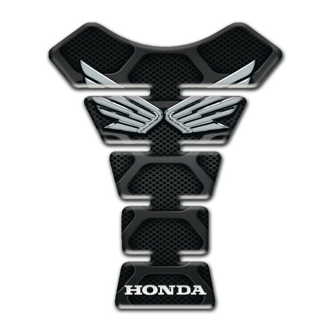 Honda Tank Fuse dark Base Design Silver Wings Logo 