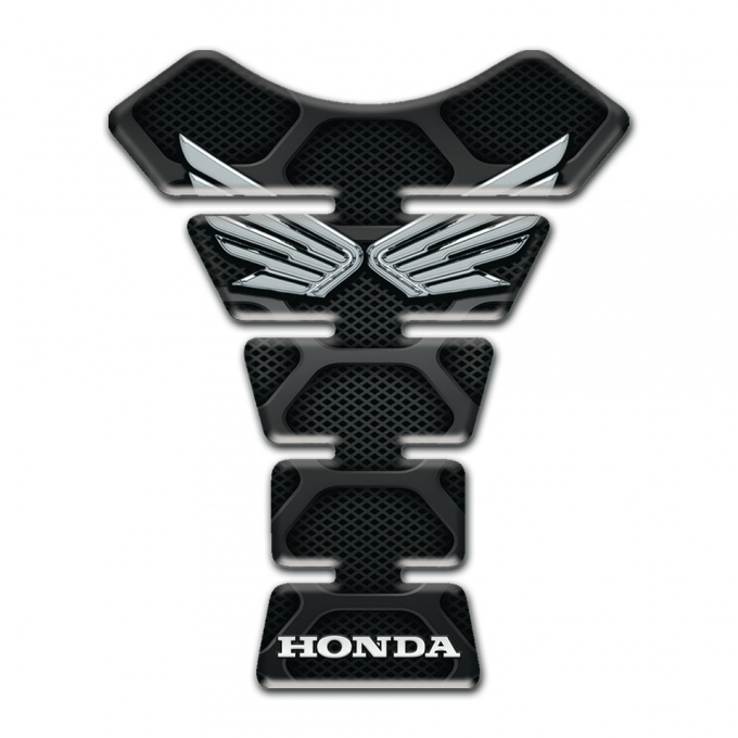 Honda Tank Fuse dark Base Design Silver Wings Logo 