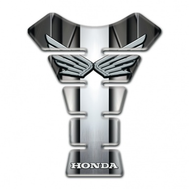 Honda Tank Pad Motorbike Metal Effect Base Silver Logo Style 