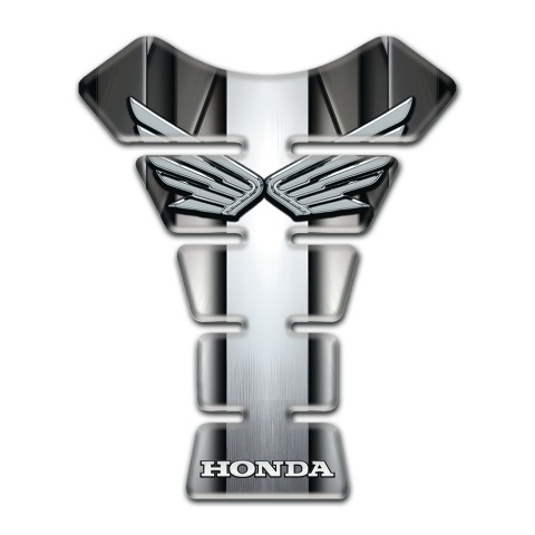 Honda Tank Pad Motorbike Metal Effect Base Silver Logo Style 