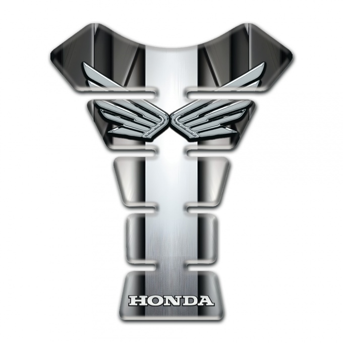 Honda Tank Pad Motorbike Metal Effect Base Silver Logo Style 