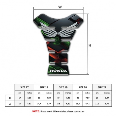 Honda Tank Guard Pads Black Base with Green Red Nuance 