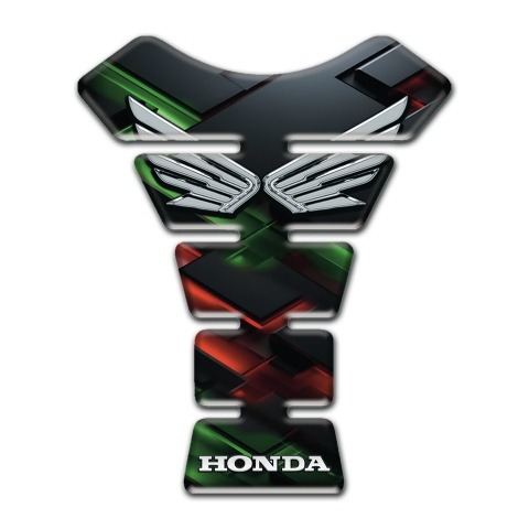 Honda Tank Guard Pads Black Base with Green Red Nuance 