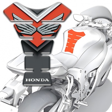 Honda Tank Fuse Orange V Shape Detail Design 