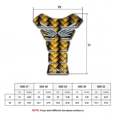 Honda Tank Fuse Yellow Braid Effect Silver Logo Style 