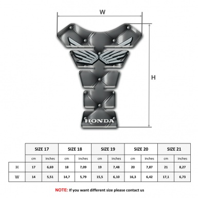 Honda Tank Pad Motorbike Grey Leather Style Silver logo Editiion 