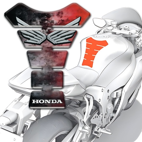 Honda Tank Protector Mixed Colors Design Silver Logo Style 