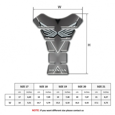 Honda Tank Pad Motorbike Silver Fly Logo Style Unique Base Design 