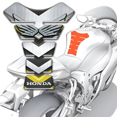 Honda Tank Protector Silver V Shape Elements Design 