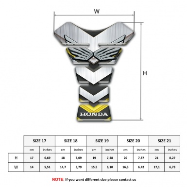 Honda Tank Protector Silver V Shape Elements Design 