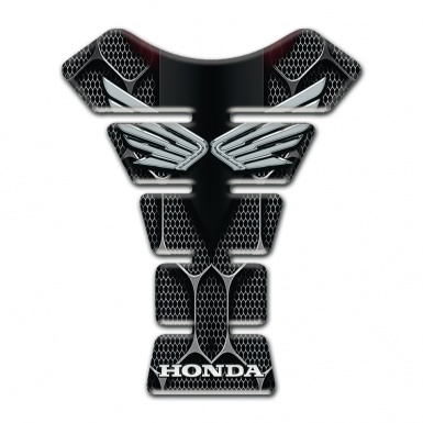 Honda Tank Guard Pads 3D Design base and Silver Logo 