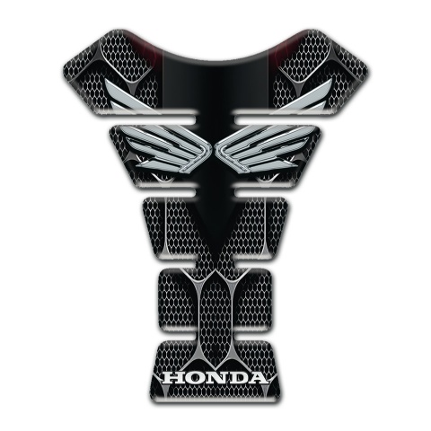 Honda Tank Guard Pads 3D Design base and Silver Logo 