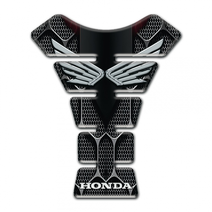 Honda Tank Guard Pads 3D Design base and Silver Logo 