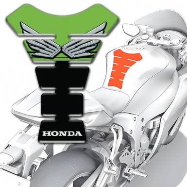 Honda Tank Fuse Silver Logo With Green Black Base Style 