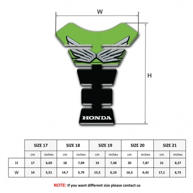 Honda Tank Fuse Silver Logo With Green Black Base Style 