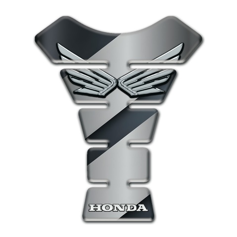 Honda Tank Protector Silver Fly Logo and Grey Black Base 