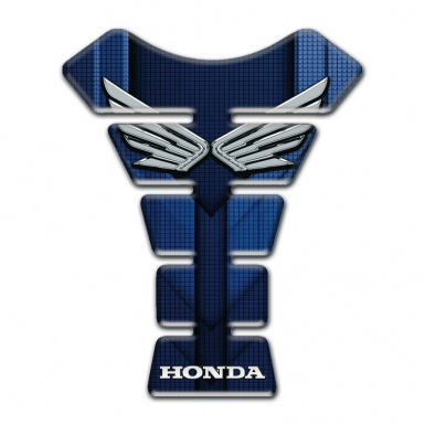 Honda Tank Pad Protector dark Blue Base Design Silver Fly Logo Style 