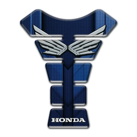 Honda Tank Pad Protector dark Blue Base Design Silver Fly Logo Style 