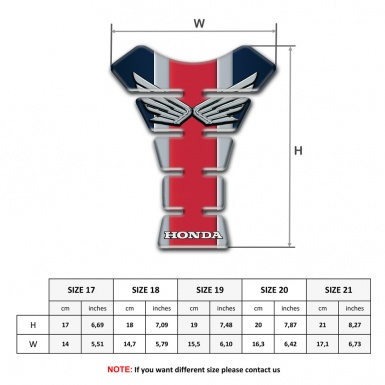 Honda Tank Protector Colorful Base Style Silver Logo 