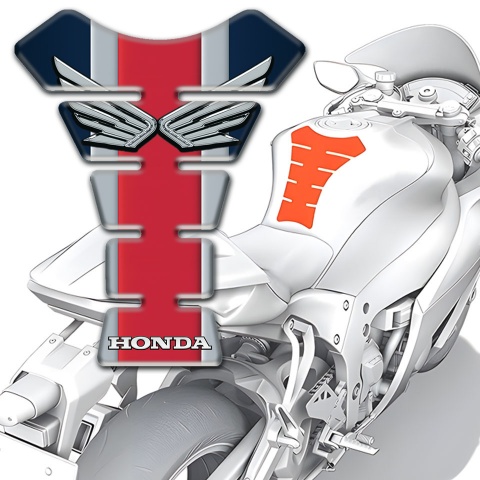 Honda Tank Protector Colorful Base Style Silver Logo 