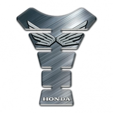 Honda Tank Guard Pads Matt Grey Base Design Silver Logo Edition 