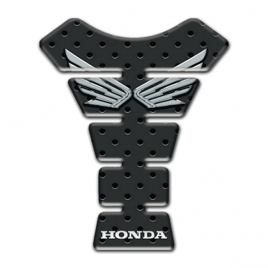 Honda Tank Fuse Perforated Rubber effect Silver logo 