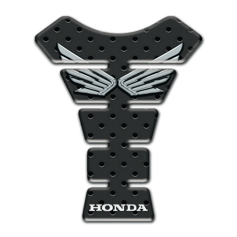 Honda Tank Fuse Perforated Rubber effect Silver logo 
