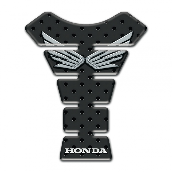 Honda Tank Fuse Perforated Rubber effect Silver logo 