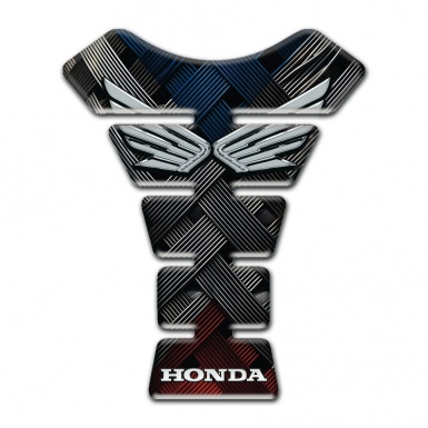 Honda Tank Pad Motorbike Dark Crossed Fibers Design 