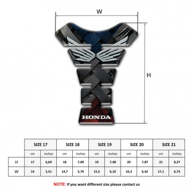Honda Tank Pad Motorbike Dark Crossed Fibers Design 