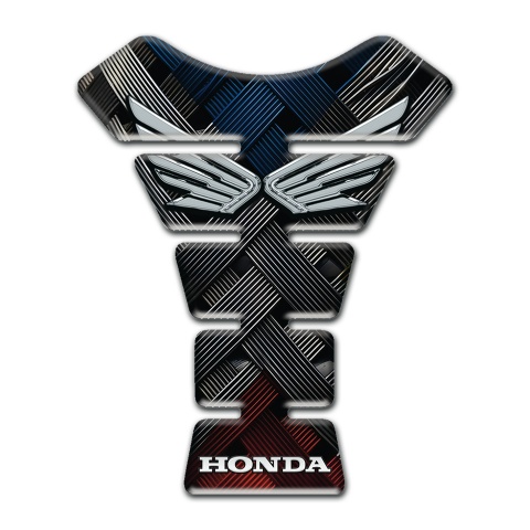 Honda Tank Pad Motorbike Dark Crossed Fibers Design 