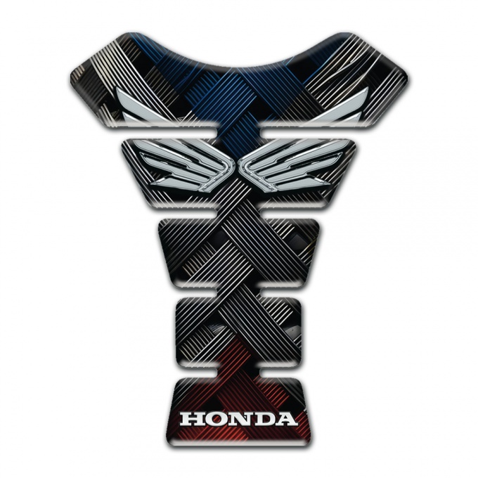Honda Tank Pad Motorbike Dark Crossed Fibers Design 