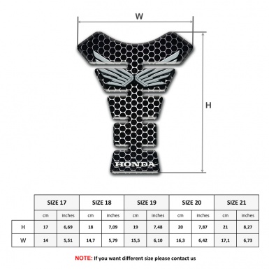 Honda Tank Protector Silver Logo Design Perforated Steel Base 