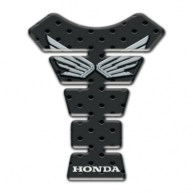Honda Tank Guard Pads Perforated Background Effect Silver Logo 