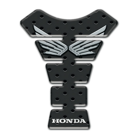Honda Tank Guard Pads Perforated Background Effect Silver Logo 