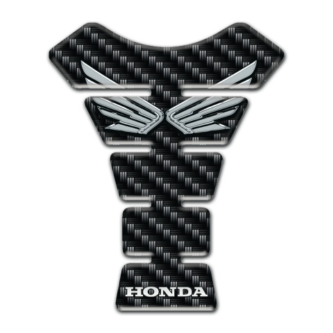 Honda Tank Pad Motorbike Dark Carbon Base with Silver Logo