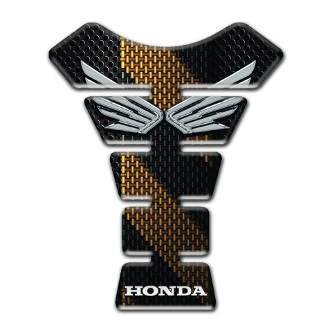 Honda Tank Protector Silver Fly Logo Style Black Brown Base Design 