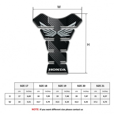 Honda Tank Guard Pads Silver Logo Edition Black Grey Base Decoration 