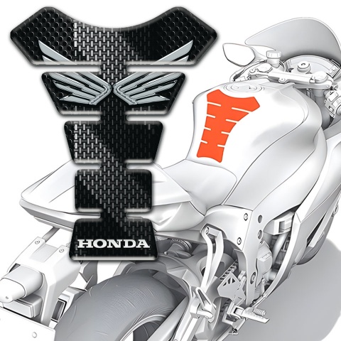 Honda Tank Guard Pads Silver Logo Edition Black Grey Base Decoration 