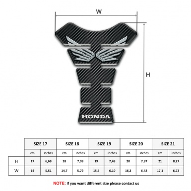 Honda Tank Fuse Black Carbon print Silver logo