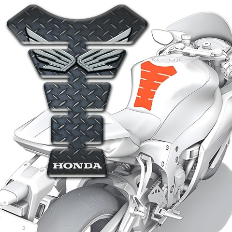 Honda Tank Pad Motorbike Rough Surface Effcet silver Logo Edition 