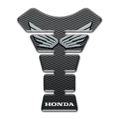 Honda Tank Protector Silver Wings Logo dark Background 