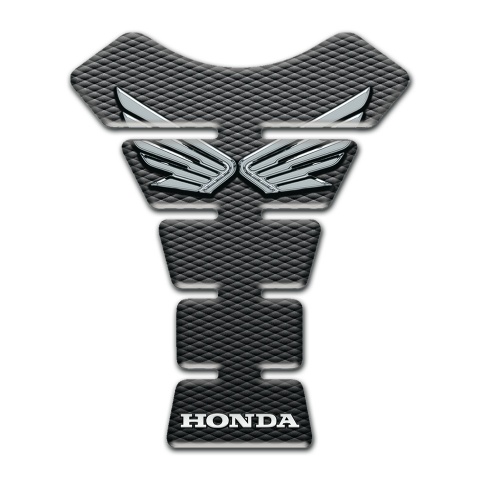 Honda Tank Protector Silver Wings Logo dark Background 