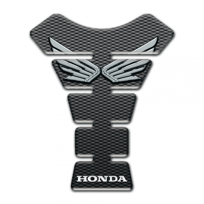 Honda Tank Protector Silver Wings Logo dark Background 