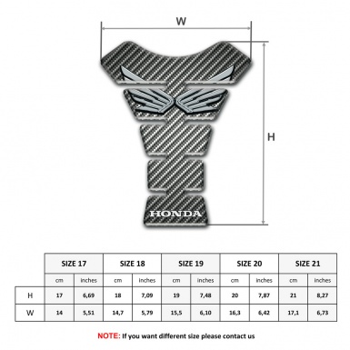 Honda Tank Guard Pads Classic Carbon Design Silver Logo 